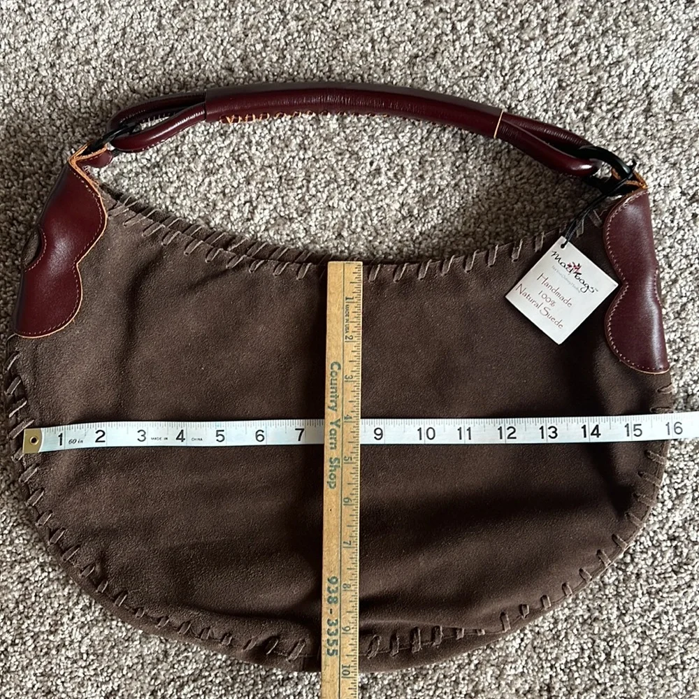 Brown Suede Hobo Bag